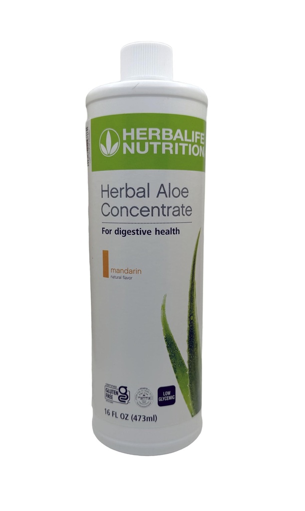 Herbalife Aloe Konsentrat Pint: Mandarin Flavor 16 FL Oz (473 ml) untuk Kesehatan Digetical dengan Premium-Quality Aloe, Gluten- Free, 0 Kalories, 0 Sugar, Course Flavored