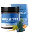 HERBAMAMA Brain Dukung Gummies - Suplai Fokus Otak untuk Dewasa dengan Ashwagandha, Basopa Monnieri, Vitamin C & B12 - Vegan, Non- GMO Calming Gummies - 60 Pectin- berbasis Blueberry- Caws Flavored