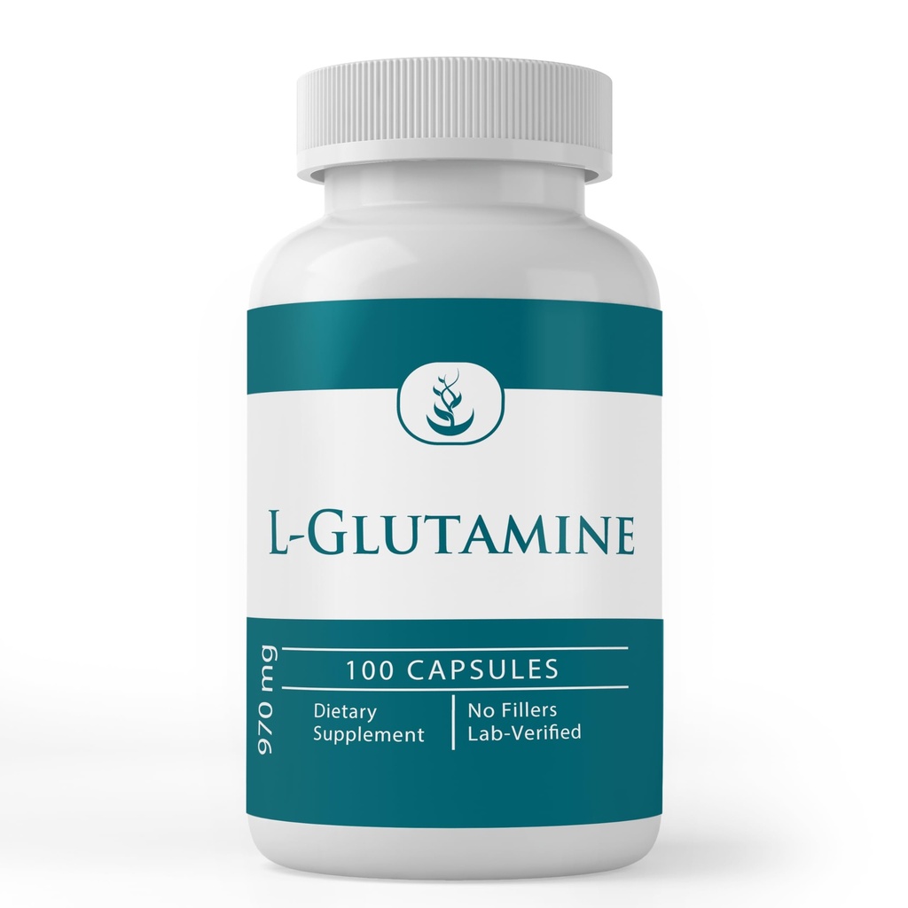 Murni Asli Ingrediens L- Glutamine Acid Amino, Non- GMO & Gluten- Bebas (100 Kapsul)