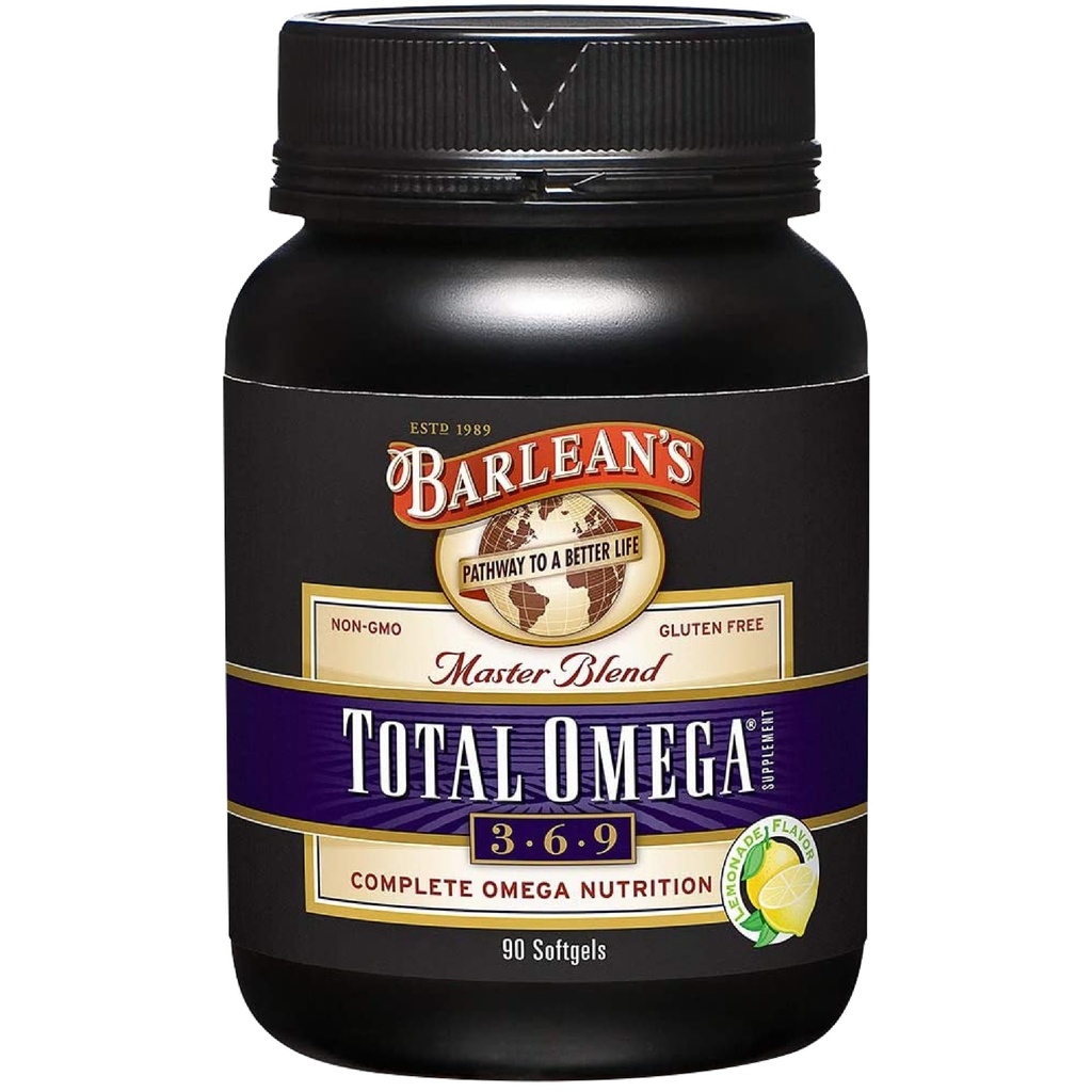 Total Total Omega 3 6 9 Softgeels, Blended Fish Oil Suplemen dengan Borage dan Flaxseed Oil, 1.000 mg Omegas ALA, EPA, DHA dan GLA untuk Dukungan Gabungan Support dan Heart Health, 90 Cacah
