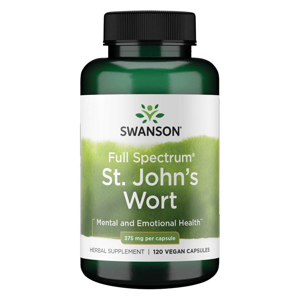 Swanson St. John 's Welt - Herbal Suplemen - (375 mg 120 Capsules)