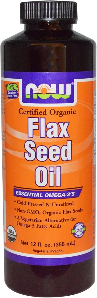 NowFlax Seed Oil, 12- Ounces (Paket 2)