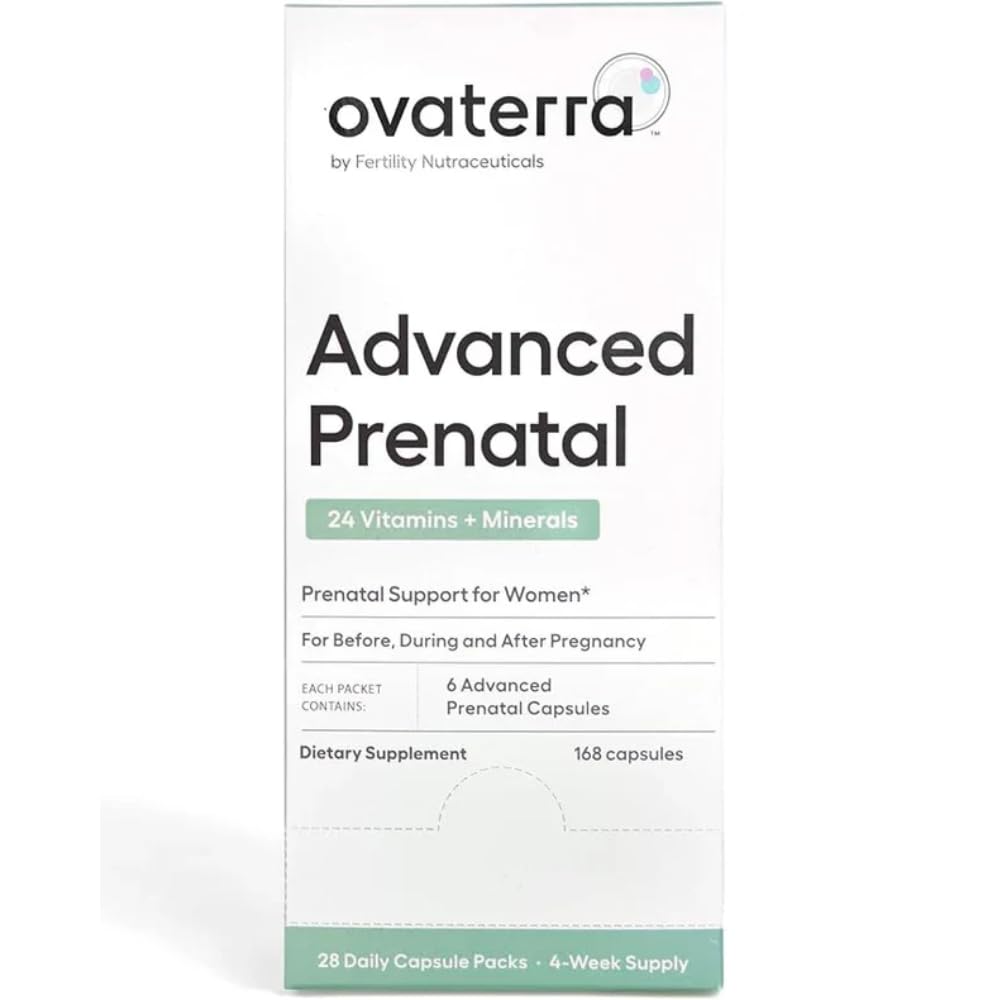 Ovaterra Advanced Prenatal Vitamin for Women with 550mg Choline, Methylfolat, Sertifikasi Besi & 24 Nutrients 168 Pasokan Hari - 28