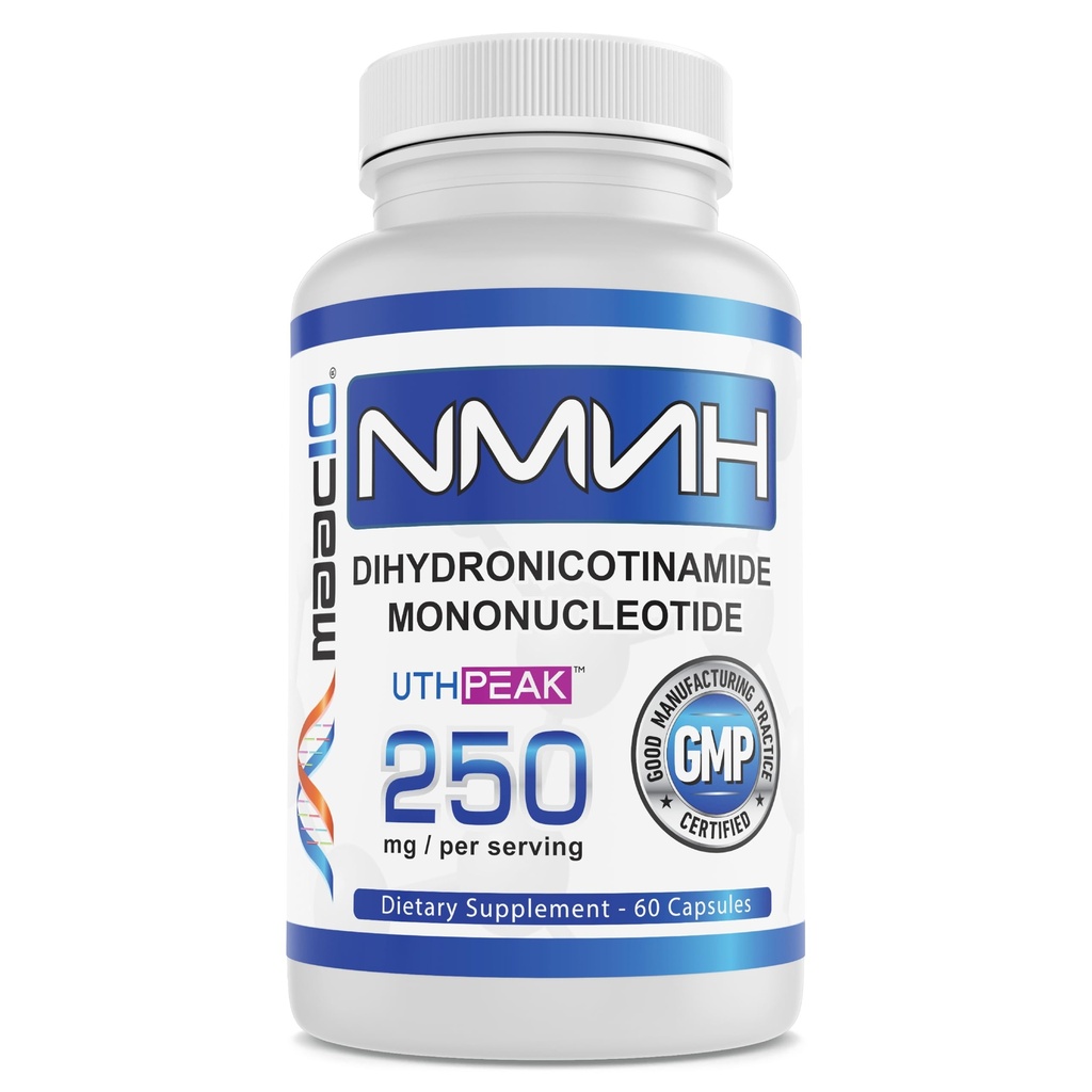 MAAC10 NMNH (NMN Suplemen Alternatif) 250mg Serving 124; Uthpeak ™ NMNH (Dihydronicotinamide Mononucleotide) untuk Better Stability 124; 30- Day Suppply.
