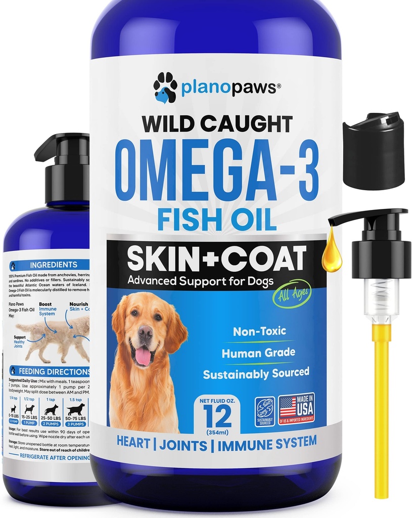 Omega 3 Minyak Ikan untuk Anjing - Lebih Baik Dari Salmon Oil - Penambahan Ikan Anjing Untuk Mengurangi Shedding & Gatal