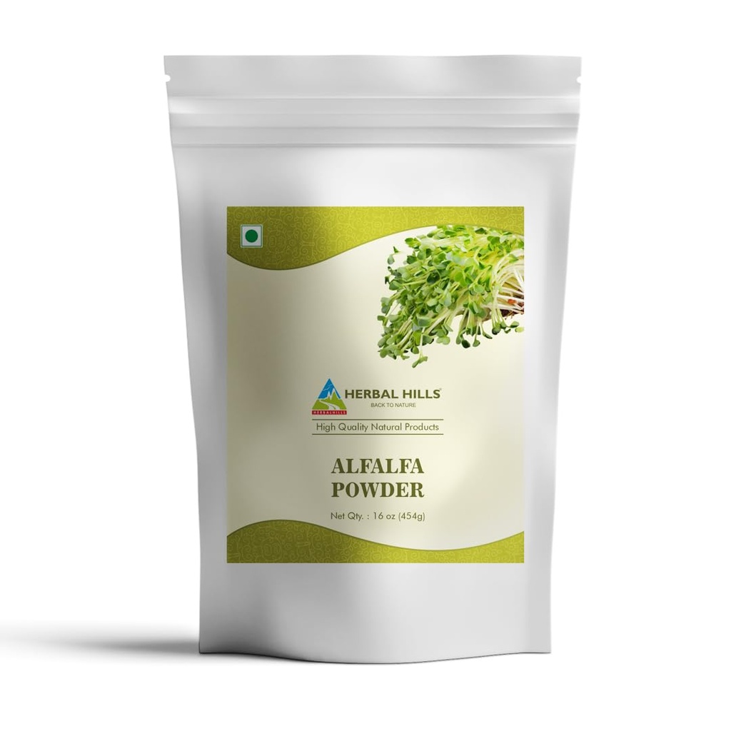 HERBAL HILLS Alfalfa Powder | 16 Oz (454 GMS)