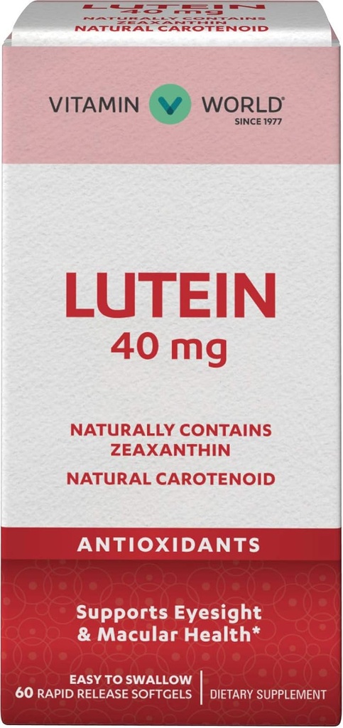 Vitamin Dunia Lutein 40mg 60 Rapid Lepaskan Softgels, Eye Health, Vision, Antioksidant