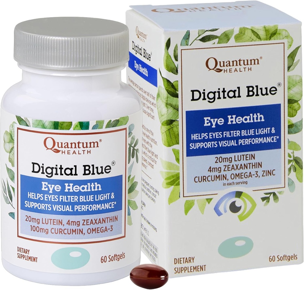 Kesehatan Quantum Digital Blue Eye Kesehatan, 60 Softgels
