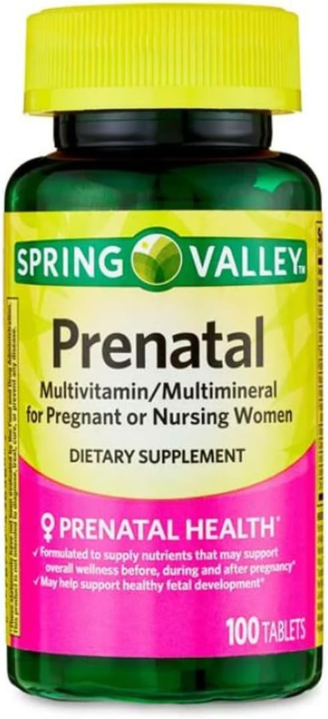 Prenatal Multivitamin / Multimineral untuk Pelengkap dan Obat-obatan Dieter Tablet, 100 Cacah