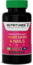 Rambut Skin dan Nail Vitamin - Biotin & Collagen Formula dengan B Vitamin, Zinc & Selenium - Promotes Kekuatan Rambut, Skin Hydration & Nail Kesehatan - 120 Softgels