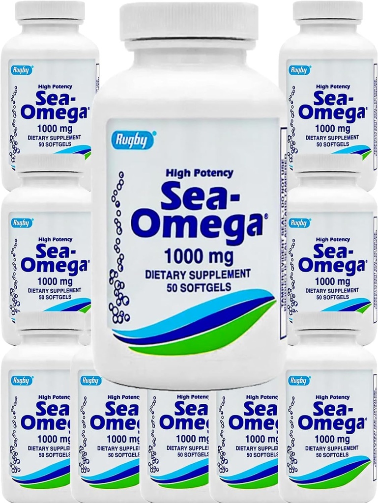 500 Softgels (10 Botol) Potensi Tinggi Rugby 1000mg Laut Dalam Alami Hiccusless Fish Oil-3 Acid Gendut (EPA 300mg & DHA 200mg) untuk Pria & Women, Primotes Otak / Rambut / Skin & Heart Health, Dibuat di USA