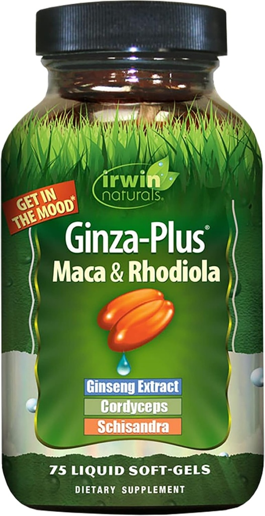 Irwin vokurals Ginza Plus Endurance, Energy, Saldo Dietary Supplement Gel Caps, 75- Count Bottle