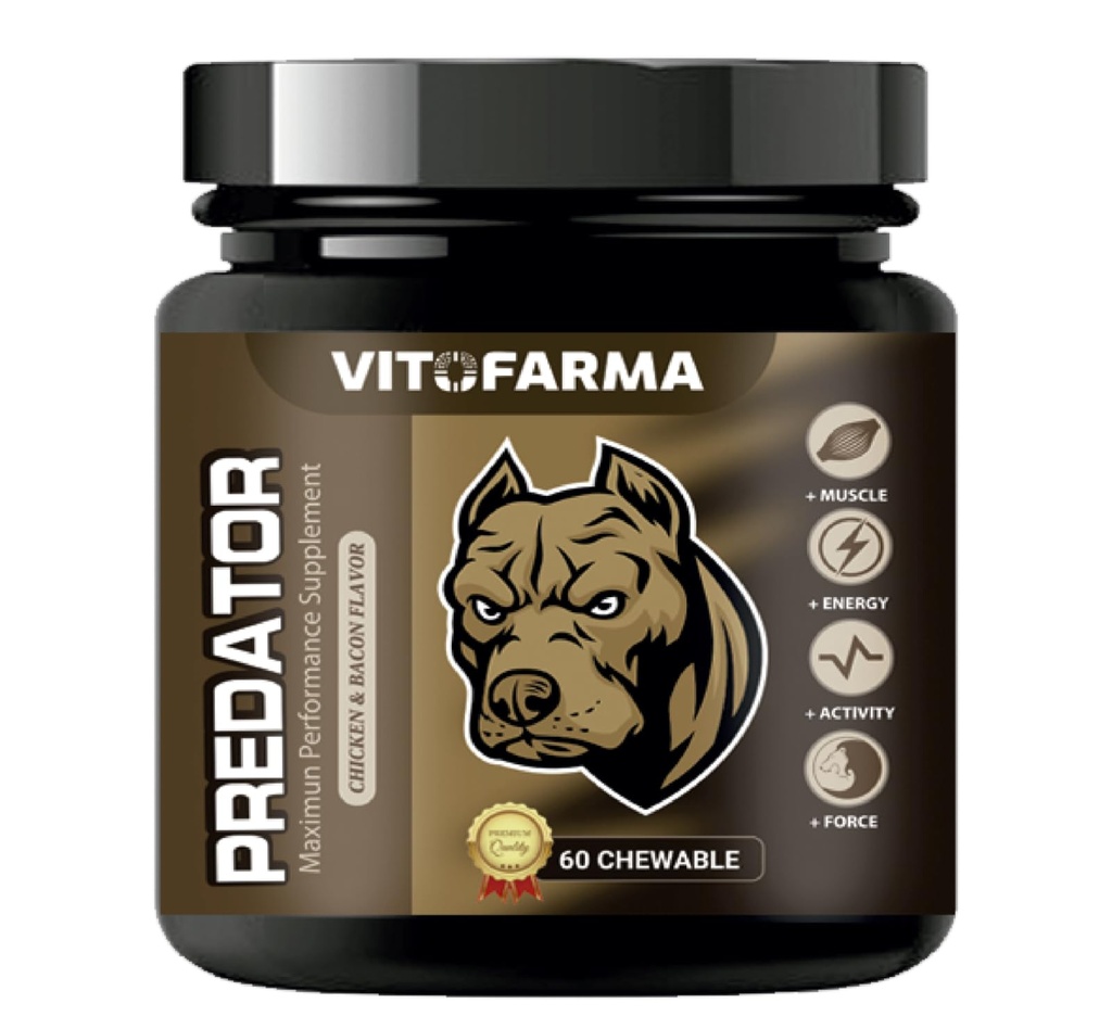 Predator Muscle Builder Cable Tablet untuk Anjing - Canine Dog Tambahan untuk Muscle Gain - 60 tab