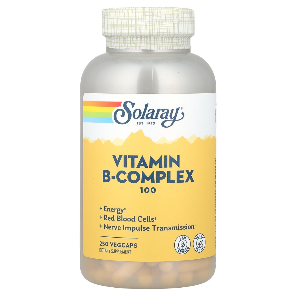 Tambahan Kompleks B Solaray, 100mg, 250 Cacah