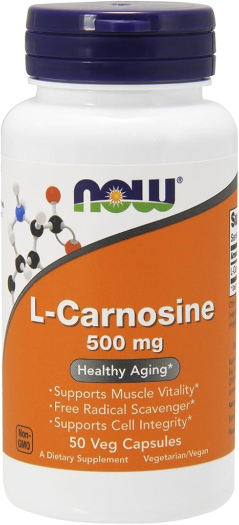 L- Carnosine 500mg - Vegetarian - Sekarang Foods - 50-VexCap
