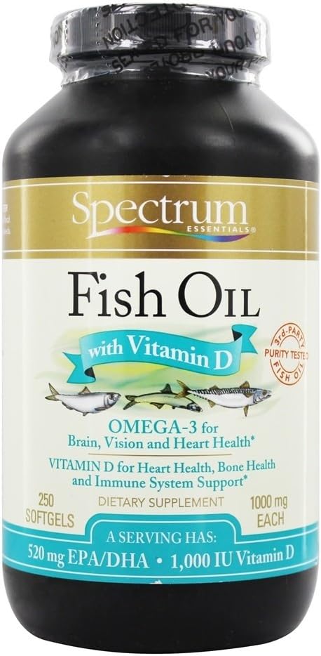 Spectrum Essentials Fish Oil dengan Vitamin D - 250 Softgels