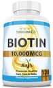 Biotin 10,000 mcg High Potency - Natural Hair, Skin, Nail & Metabolisme 120 Capsules