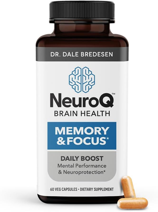 LifeSeasons NeuroQ Memory & Focus with DHA-400 - Boosts Cognitive Performance & Healthy Brain Fungsi - Neurroprotective Formula Mula oleh Dr. Dale Bredesen - 120 Capsules