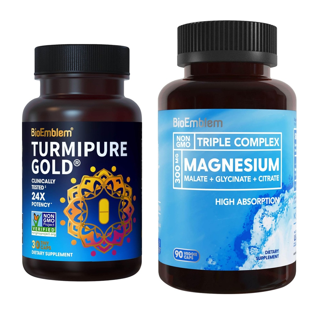 BioEmblem Triple Magnesium Kompleks dan BioEmblem Turmeric Curcumin dengan Clinically Studied TurmiPure