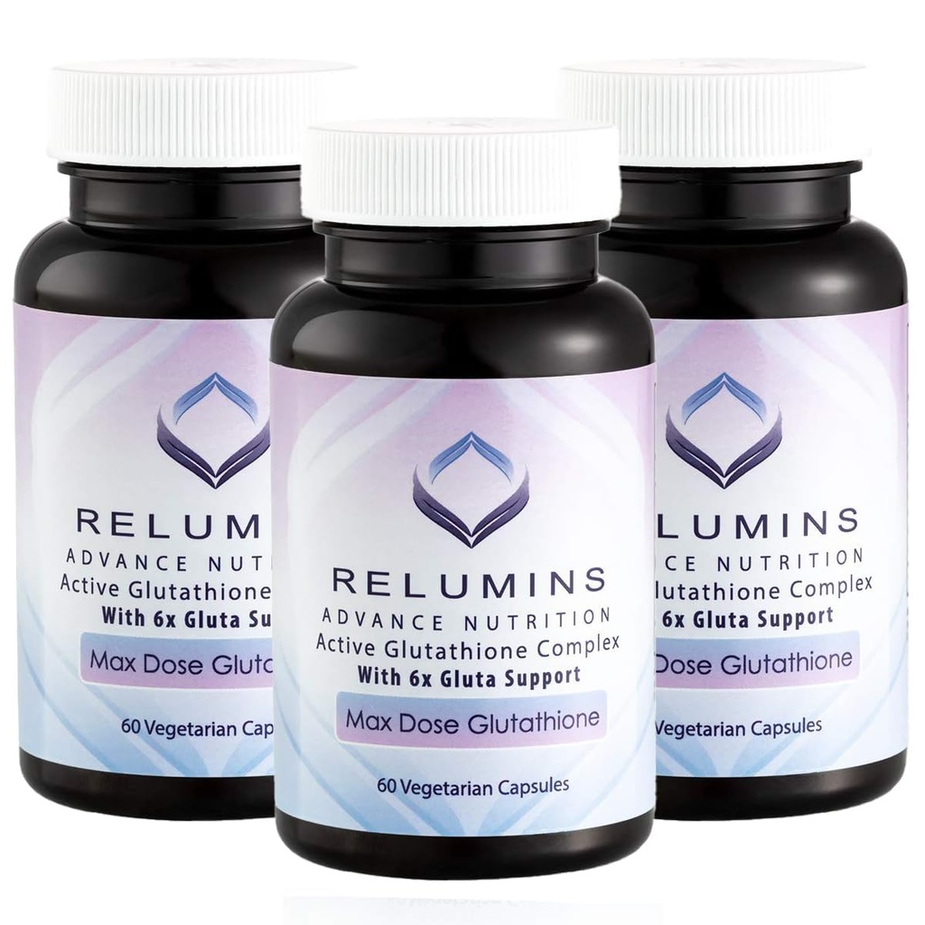 Rilis Advances White Active Glutathione Complex - Max Dose 900mg Glutathione dengan 6X Boosters, ALA & NAC - Antiaging Skin Brightening Supplemen - 60 Caps x 3 Botles