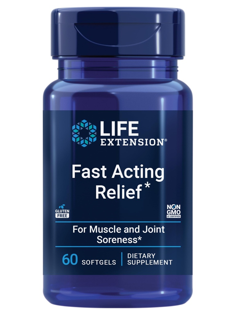 Hidup Extension Fast Acting Relief, Black Sesame Seeds, Turmeric, Boswellia, Joint Support, Quick Relief untuk ketidaknyamanan di Bones, Joints & Muscles, Gluten-Free, Non-GMO, 60 softgels