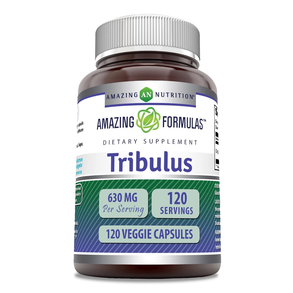 Amazing Formulas Organic Tribulus Terrestris Extract Suplement: 124; 630 Mg Per Serving 14; 120 Vevgie Capsules 126; Non-GMO 124; Gluten- Free 124; Dibuat di AS