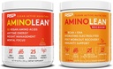 RSP NUTRITISI Vegan Aminolean Pre Workout Energy (Mango 25 Servings) dengan Perbaikan Aminolean Post Workout Boost (Blood Orange 30 Servings)
