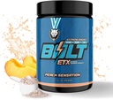 6AM Jalankan Bolt - Pra Busi Kerja Keluar untuk Boost Energi Instan untuk Cardio dan Fokus - Tidak ada Jitters, Energi Tinggi Kondisi Formula - Semua Natural, Keto, Vegan (Sensasi Peach)