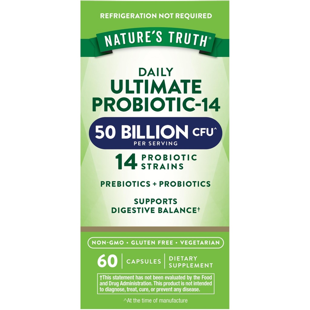 Nature 's Truth Probiotic for Women and Men 124; 50 Milyar CFU 124; 14 Prototic Strains;
