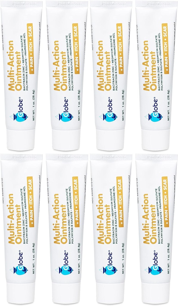 Globe Multiply-Action Oquery 124; Antimoxine HCI, Anti- Itch, & Scar Minor Cuts, Aid Oques dengan Neomycin, Pramoxine HCI & Polymyxin B 124; Treats Minor Cuts, Scrapes (8)