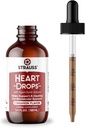 Strauss Heartdrops, Herbal Heart Suplemen Dengan Mistletoe Eropa dan Ekstrts Aged Garlic, 3.4 fl oz, Cinnamon Flavor