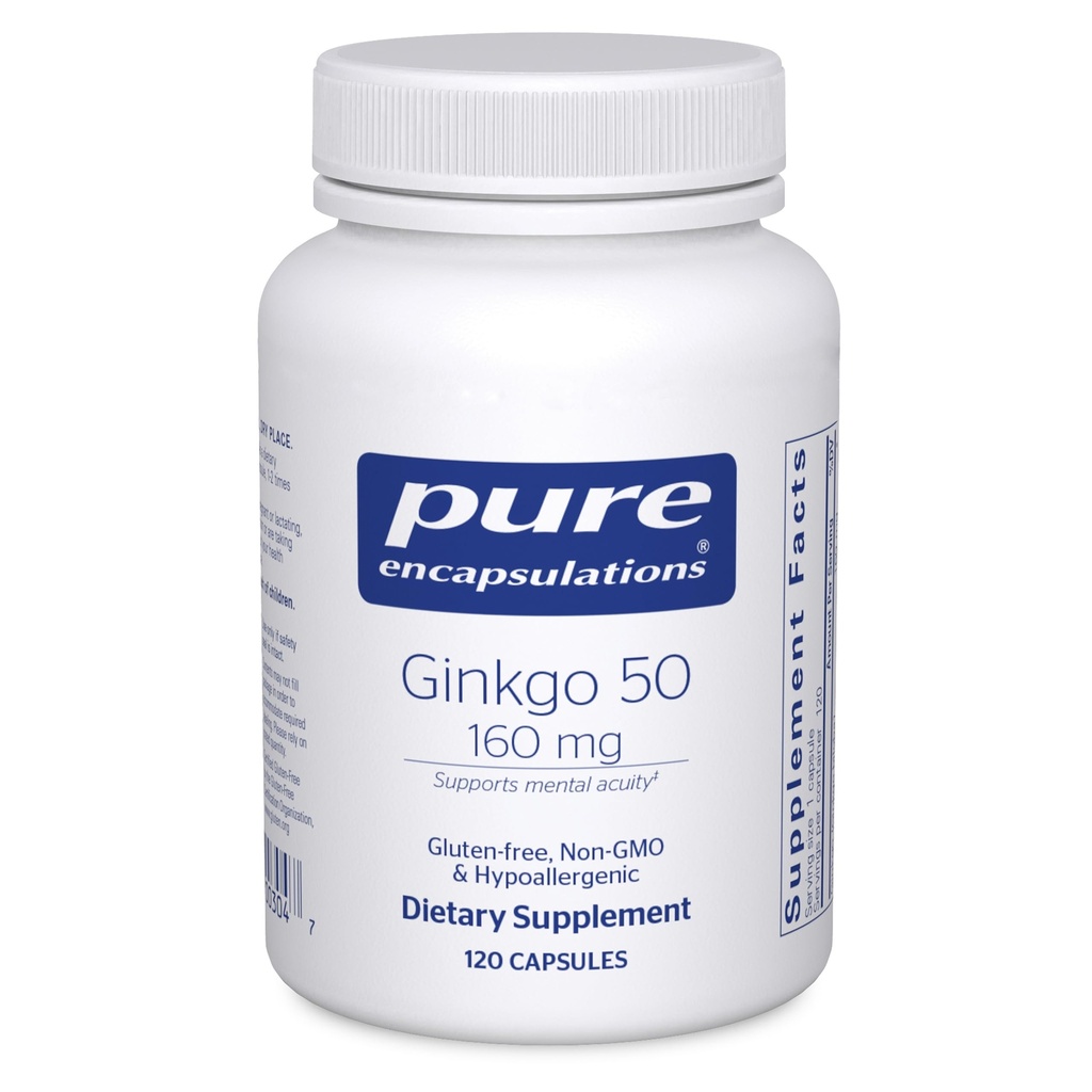 Encapsulasi Murni Ginkgo 50 160 mg 124; Ginkgo Biloba Suplemen untuk Mendukung Oksigen, Sirkulasi Darah, dan Masalah Memori Mild Terkait dengan Aging * 124; 120 Capsules