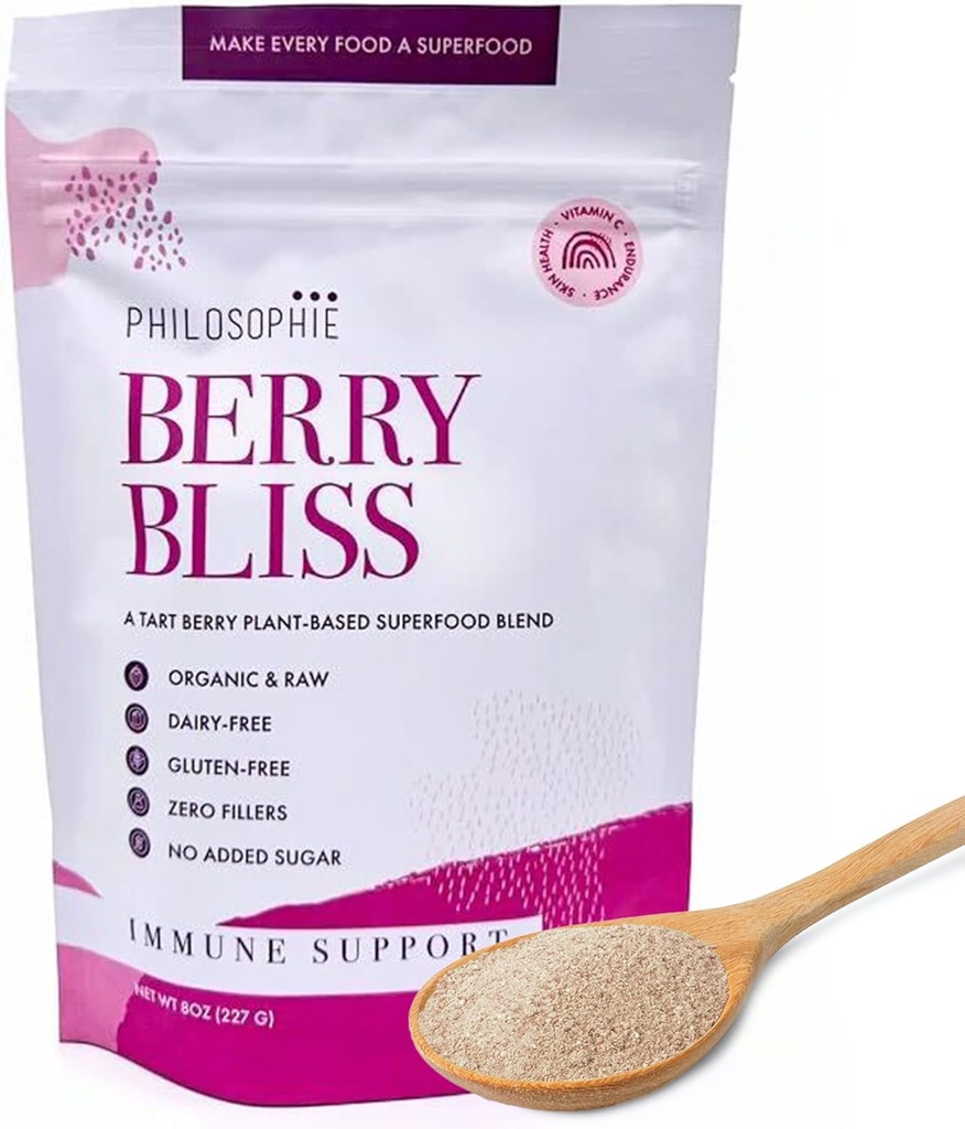 Philosophie Plant Based Superfood Powder - Vegan Protein Powder with Rice Protein, Maca Root Powder & Acai Berry - Organic Dairy Free Superfood Blend - Protein Pounder tanpa Sweeteners Artificial