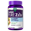 ZzzQuil PURE Zzzs De- Stress 2mg Melonatoin Gummies,, Sleep Aids untuk Dewasa, Ashwagandha untuk Dukungan Stress, 60 Gummies
