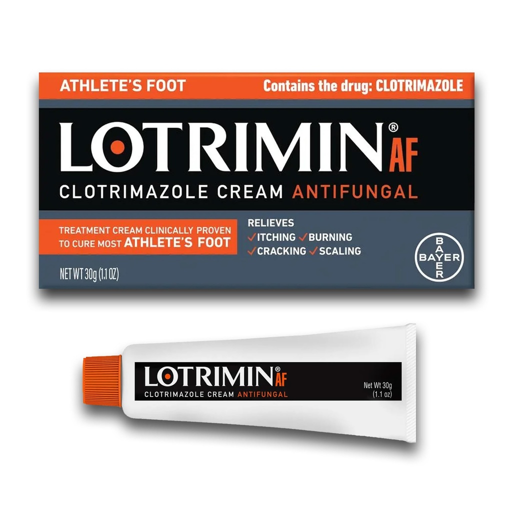 Lotrimin AF Cream: Athlete Foot 1% Clotrimazole Antifungal Treatment, Clinically Proven Efektif, 1.1 Ounce (New Look)