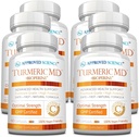 Disetujui Ilmu Pengetahuan Turmeric MD - dengan BioPerine & 95% Standardized Turmeric Curcuminoid - 360 Capsules (Supply 6 Bulan)