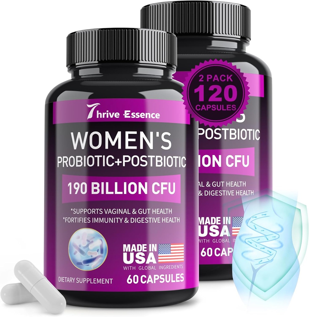 Progres untuk Perempuan 190 Miliar CFU - 10 Strains & Postopine- untuk Wowen- Ammune, Digetical, Gut, Vaginal & Urinary Kesehatan, PH Basirance - Pendukung Konstilasi Occasional, Gas & Bloating, 120 Capsule
