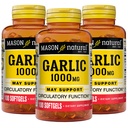 MASON NATURAL Oil Bawang putih 1000 mg, 300, Hari Supply Softgels, Menyediakan Fungsi Sirkulasi Normal, 3 Pack