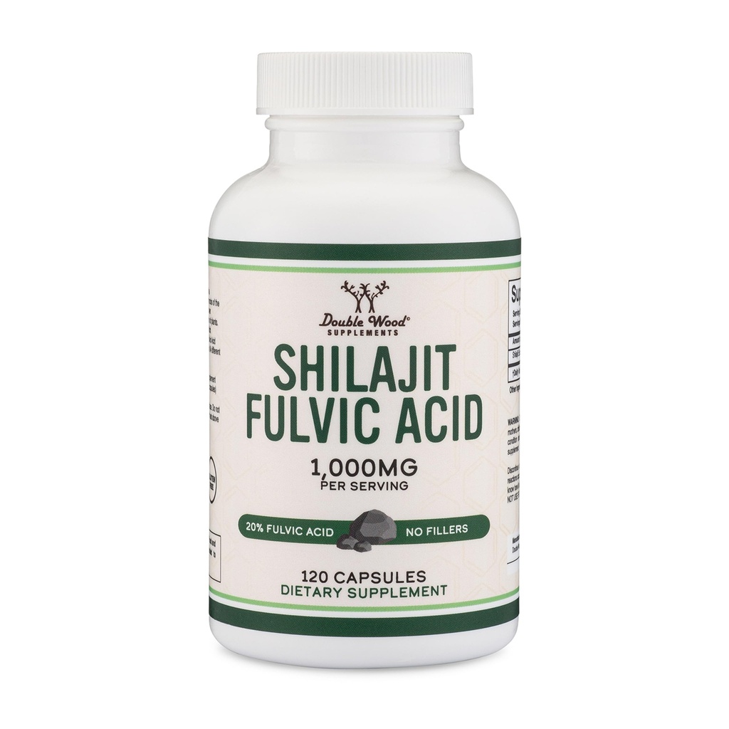 Shilajit Pure Himalaya Capsules (20% Fulvic Acid Supplement) 1,000mg Authenc Shilajit Ekstraksi per Serving, 120 Count (Tinggi dalam Trace Mineces, Tak Ada Penjual) oleh Double Wood