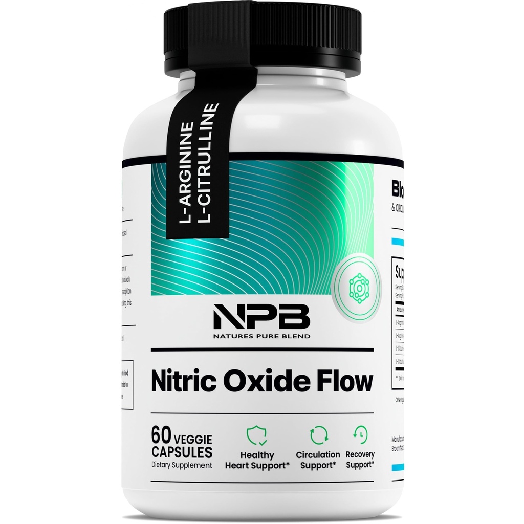 Suplemen Nature 's Pure Blast Nitric Oxide untuk Pria - L- Arginine L- Citrulline - Dukungan Jantung & Flow Circulation Booster - 1500MG L Arginine dan L Citrulline, Pratraining, Bodybuilding
