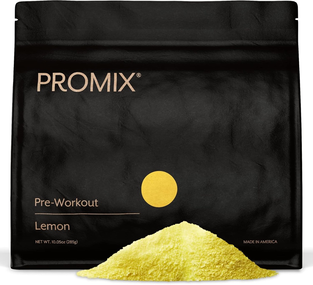 Promix Pre-Workout Powder, Lemon - Maksimalkan Fokus & Performance - Membantu Muscle Gain, Endurance & Enhanced Energy - Vitamin B12, Caffeine, Beta- Alanine & L- Tyrsosine - Glursosine & Dairy- Free