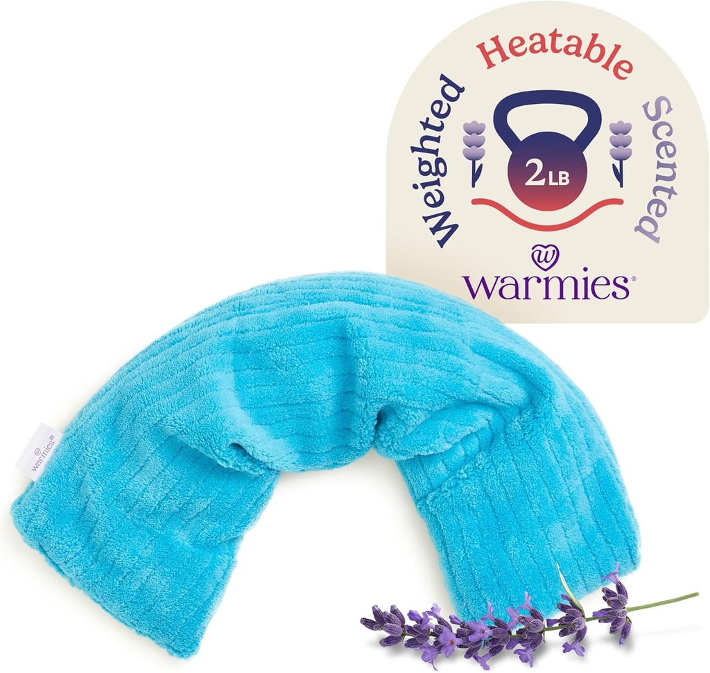 Warmies Hot- Pak, Mighwatable Neck Wrap - Haughing & Cooling Push Pad untuk Relaxation Calming - Weighted & Heated Neck Warmer dengan Skented Lavender - Microwave Heat Pad for Aches & Pain