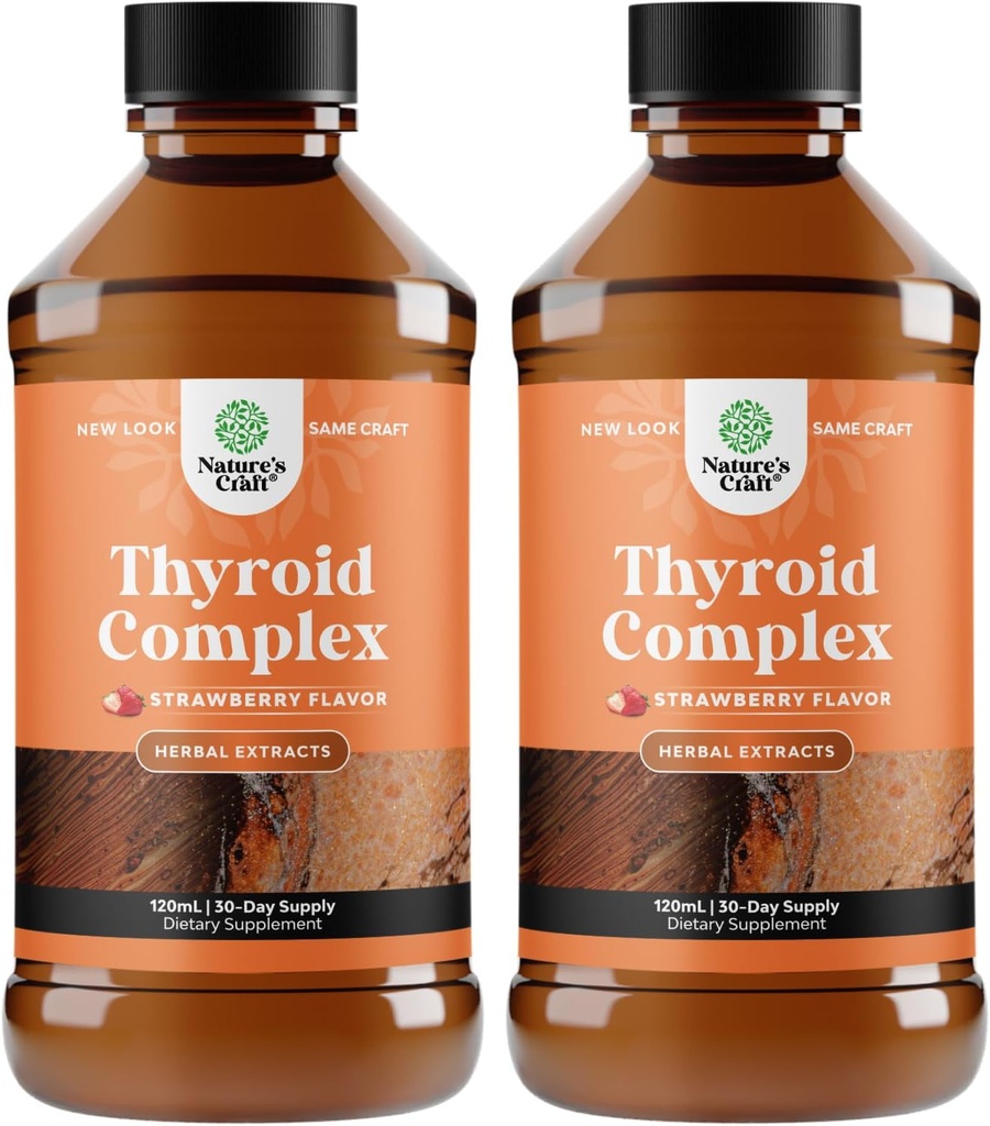 Absorpsi Tinggi Suplemen Dukungan Thyroid - Vegan Liquid Suplemen untuk Bantuan Thyroid untuk Perempuan dan Pria dengan Myo- Inositol Selenium dan Stinging Nettle untuk Enhanced Energy and Focus 2 Pack
