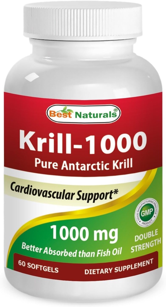 Terbaik Krill Oil Lembut Gel, 1000 mg, 60 Cacah