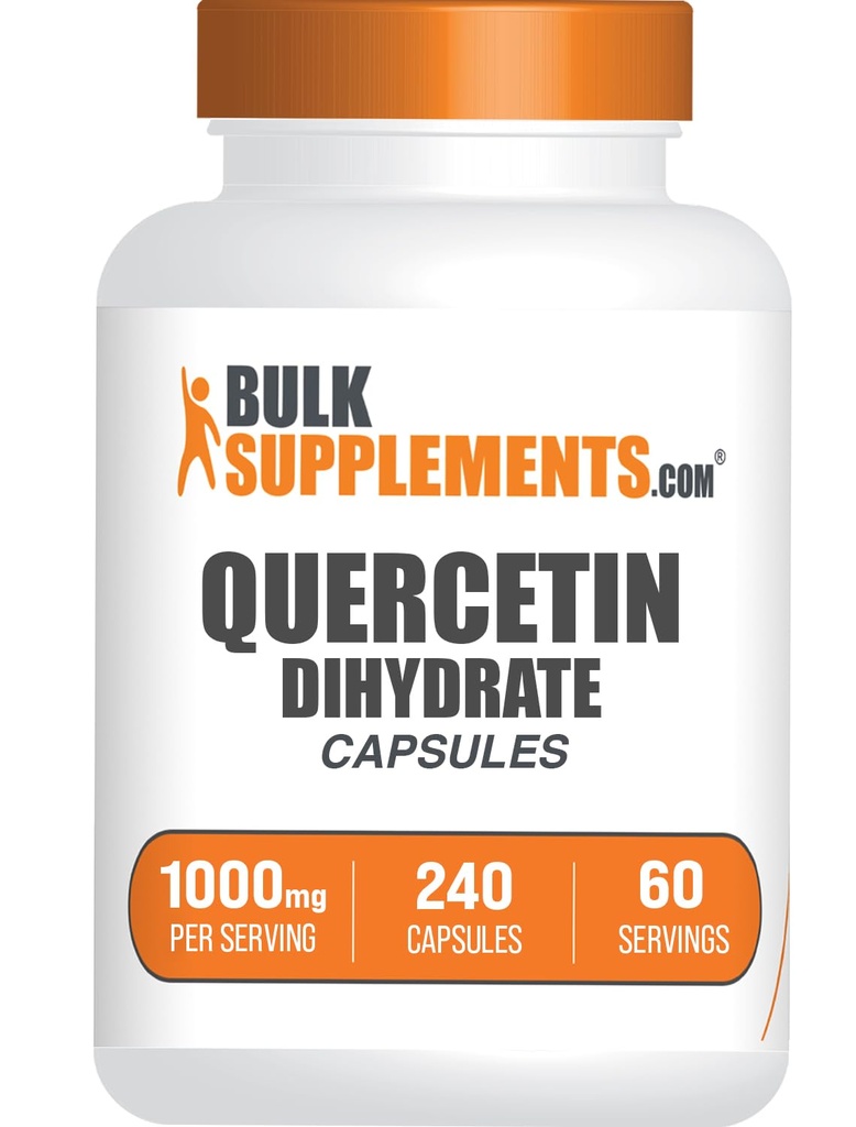 BulkSuplements.com Quercetin Dihydrate Capsules - Quercetin Suplemen, Antioksidants Suplemen - 4 Capsules per Serving, 240 Count (Paket 1)