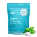 Mints Kafein Energi NeuroGum (180 Potongan) - Gula Bebas dengan L-theanine + Natural Caffein B12 & B6 - Nootropic Energy & Focus Suplemen & Men - Keto & Vegan, Peppermint Flavor