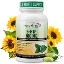 Tambahan 5HTP 100mg MoxyVites, Plus B6, 5 HTP Whole Food - Best Serotonin Booster - Non-GMO, 120 Vegan Capsules