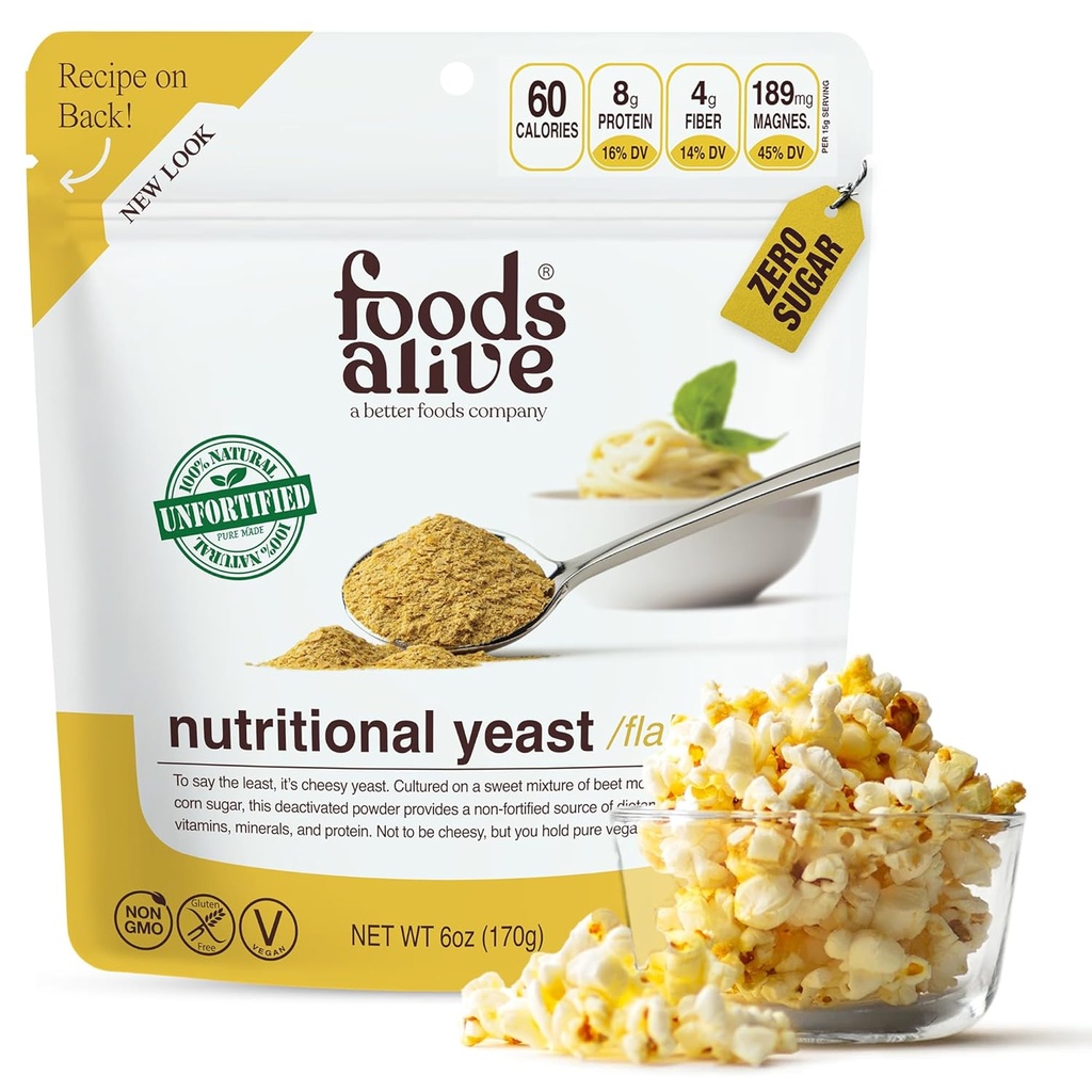 Makanan Hidup Tidak Dibentuk Premium Nutres Yast Flakes, 6 ons Bubuk keju Unforced