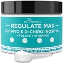 Regulate MAX Myo- Inositol & D-Chiro Inositol Powder for Women with Vitamin D & Folate PCS Nuttrationals, Hormone Balance & Fertilitas Support, Unflagranted 60