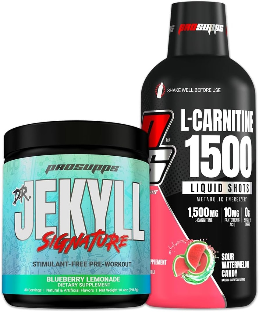 PROSUPPS Dr Jekyll Signature Blueberry Lemonade dan L-Carnitine 1500 Sour Permen Semangka